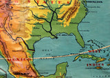 Vintage School Map - North America