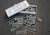 Vintage White on Black Price Tag Set