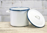 Enamel Pot With Lid - White