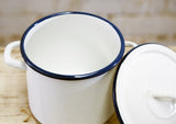 Enamel Pot With Lid - White