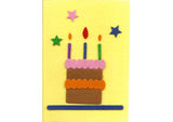 Fuzzy Felt Birthday Card - Birthday Cake