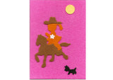 Fuzzy Felt Card - Rodeo Girl