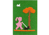 Fuzzy Felt Card - Walk The Dog