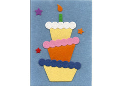 Fuzzy Felt Birthday Card - Wonky Cake