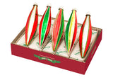 Shiny Brite Christmas Decorated Fluted Glass Tulips