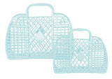 Sun Jellies Retro Basket Bag - Large Blue