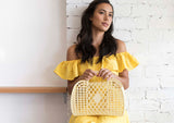 Sun Jellies Retro Basket Bag - Large Yellow