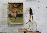 Vintage 1950's Framed Tennis Print