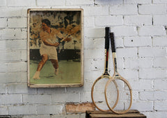 Vintage 1950's Framed Tennis Print